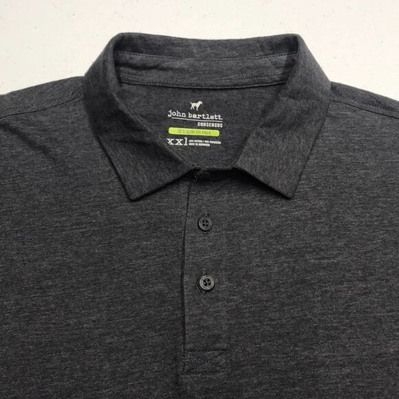 JOHN BARTLETT Mens XXL Slim Fit Gray Polo Shirt - Picture 1 of 3